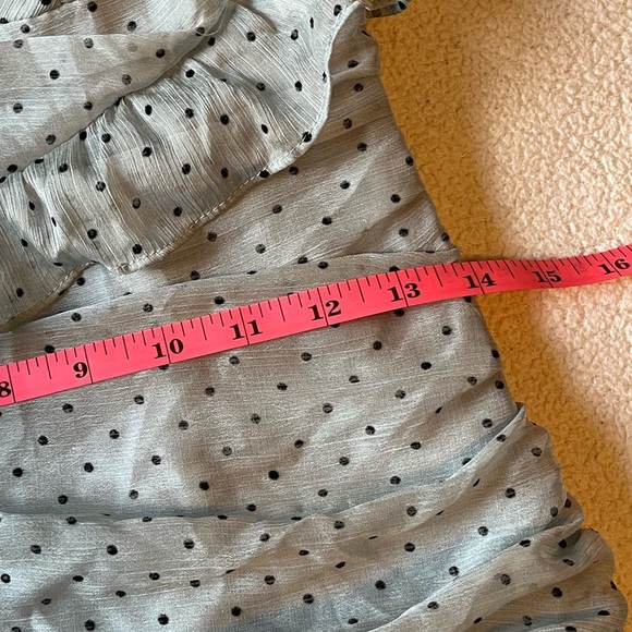 Hello Molly Strapless Mini Dress, Light Gray w Polka Dots. Size Small/4 - Picture 5 of 11